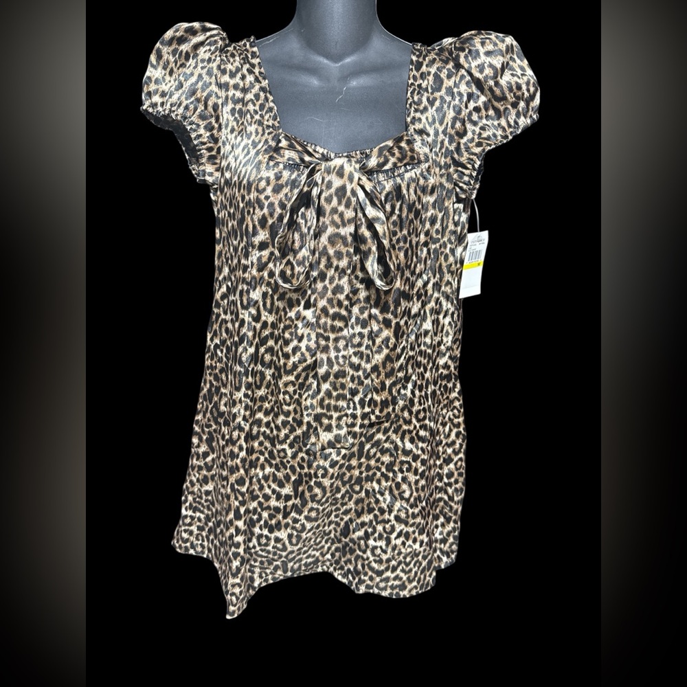 NWT Mimi chica sexy leopard mini party dress  m satin leopard dress